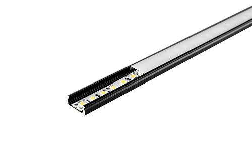 Профиль накладной LR39-L3-MBL 15*6*3000 алюминиевый в комплекте с матовым экраном, заглушка глухая - 1шт, заглушка с отверстием - 1шт, черный — купить оптом и в розницу в интернет магазине GTV-Meridian.